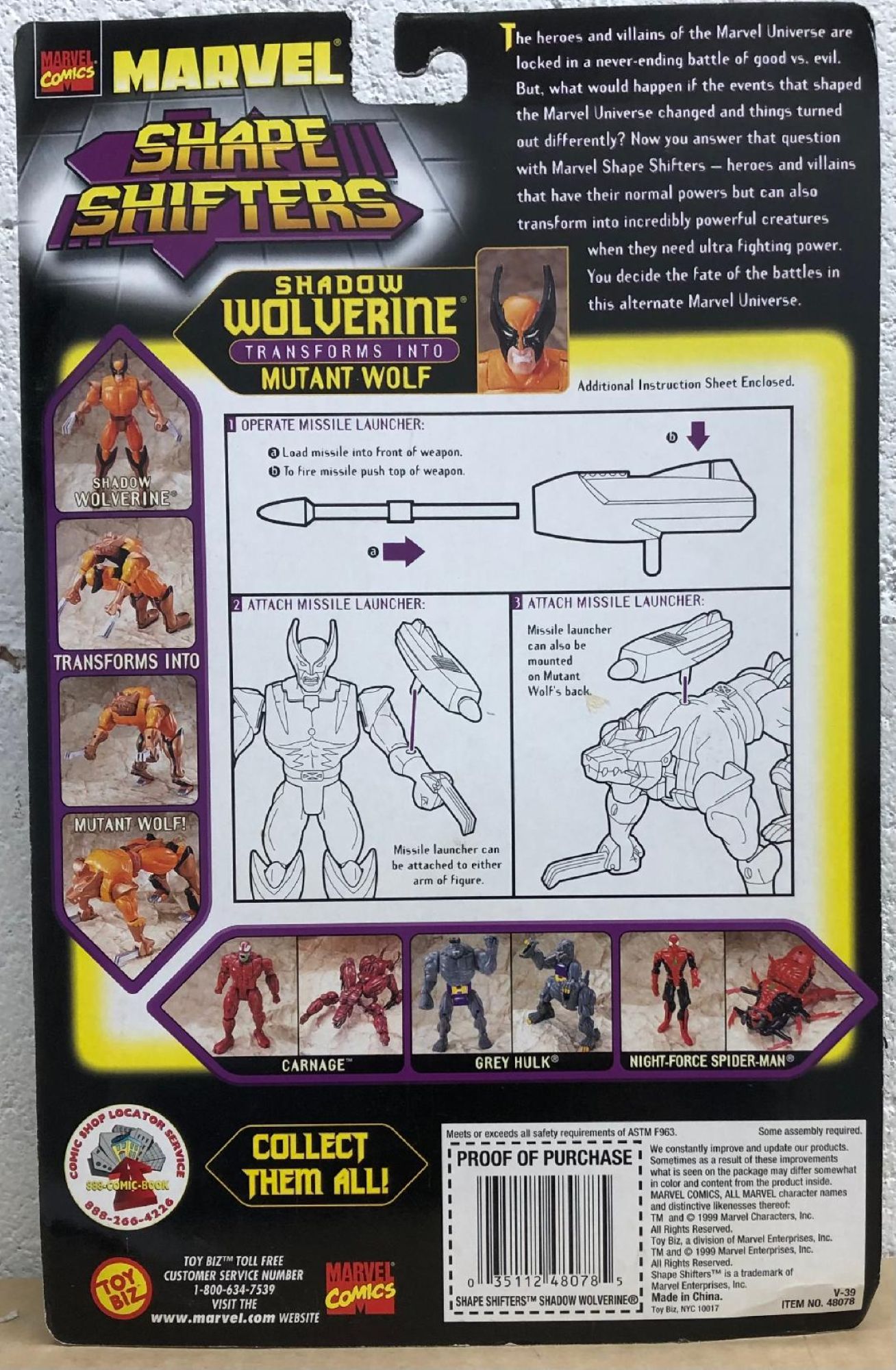 Marvel Shape Shifters Shadow Wolverine Action Figure (MOC) - Action Toys